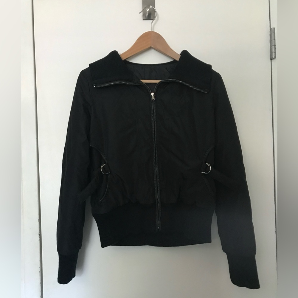 Seeds of Happiness Black Bomber Jacket